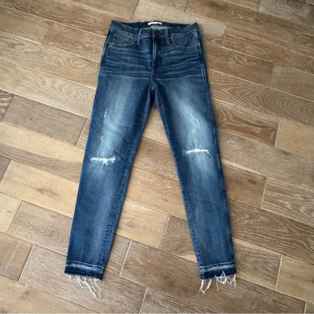 Madewell High Rise Skinny Women's Distressed Blue Jeans